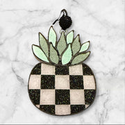 CHECKERED SUCCULENT Car Freshie