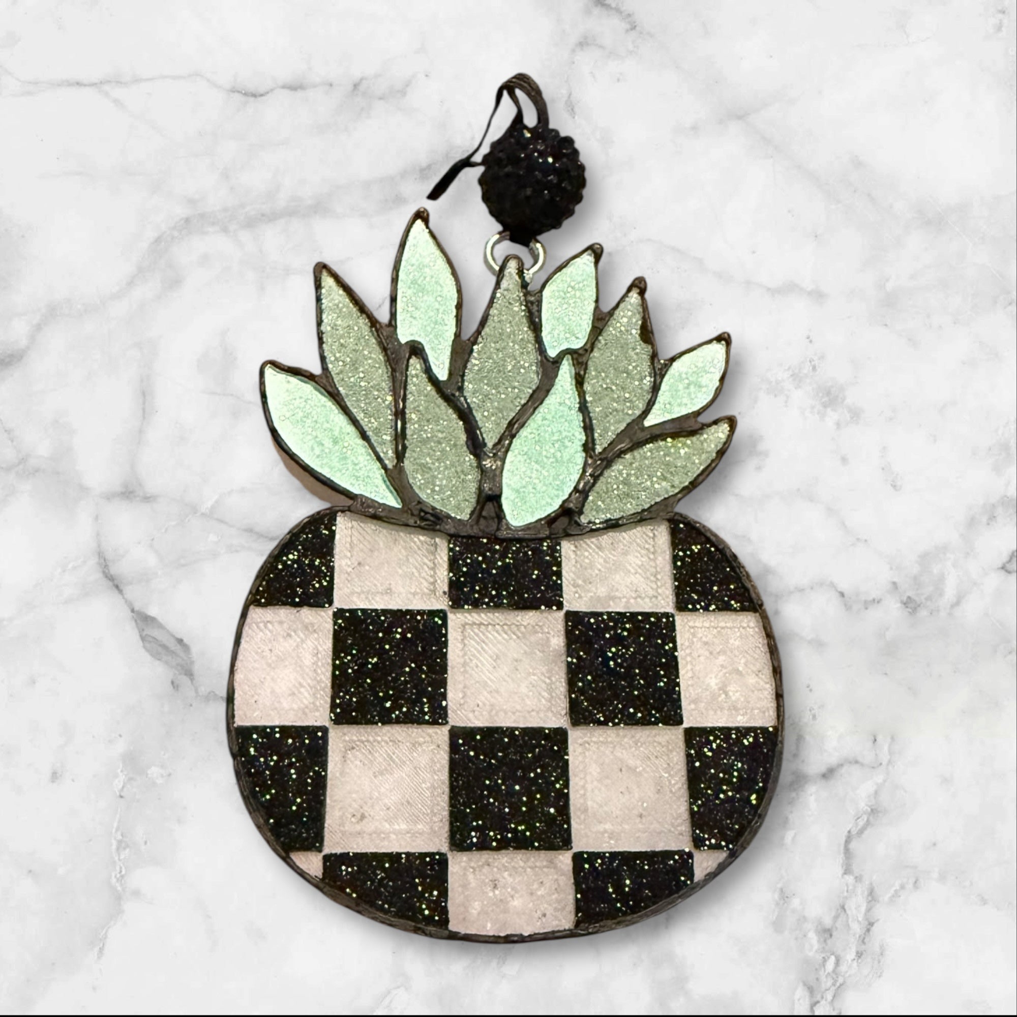 CHECKERED SUCCULENT Car Freshie
