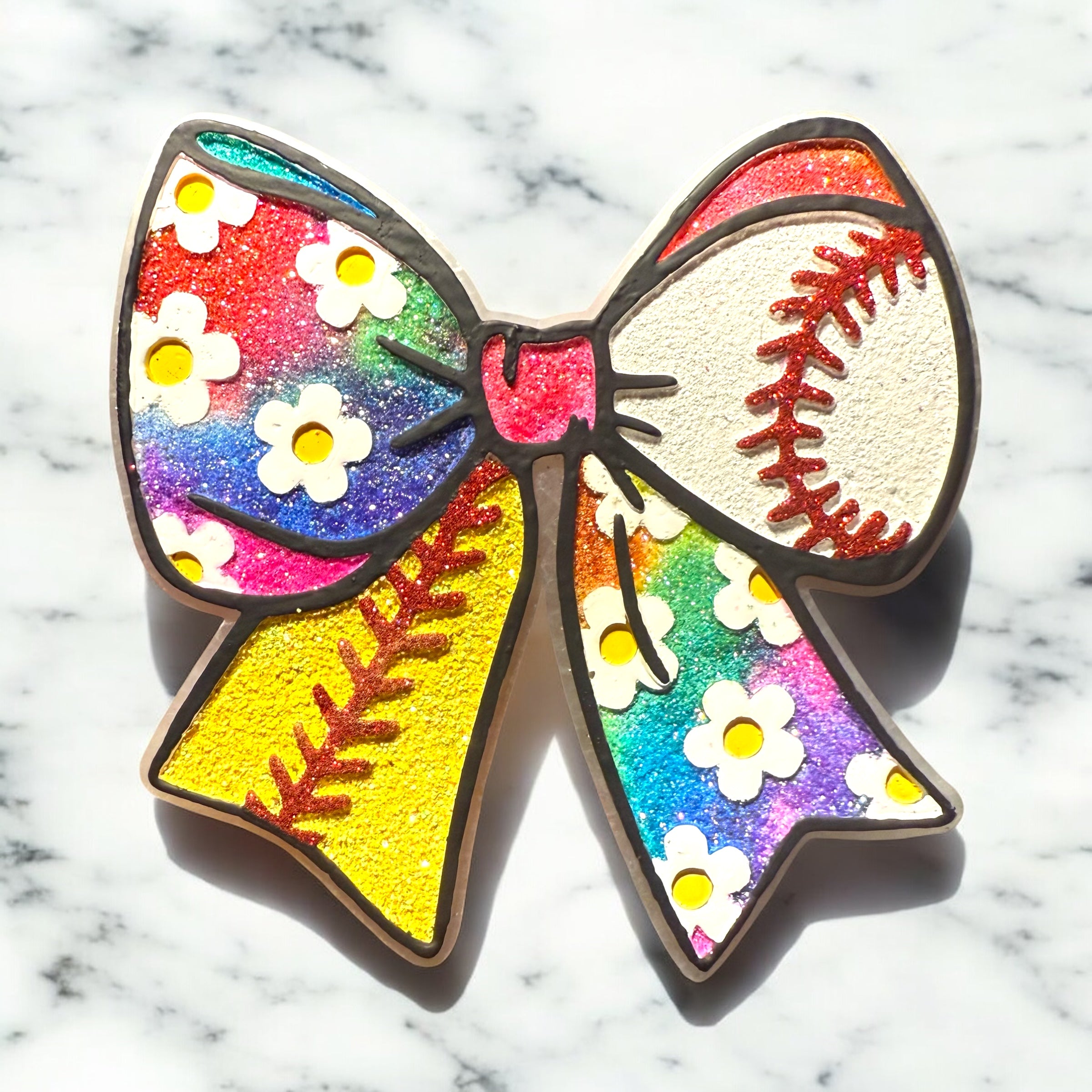 FLORAL BASEBALL BOW Car Freshie